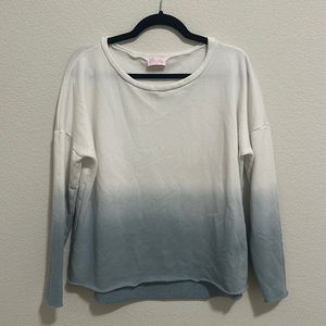 Pink Lily Raw Hem Blue Tie Dye Pullover Size Medium